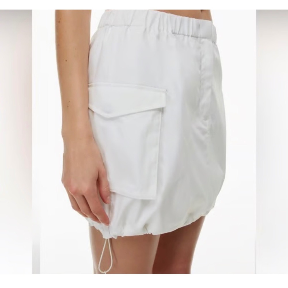 Babaton‎ ARITZIA Vessel White Cargo Skirt Drawstring Hem Elastic Waist Size 0
